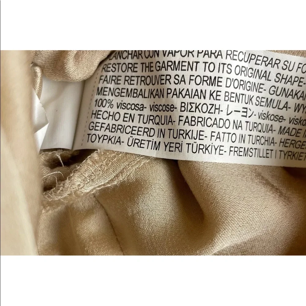 Zara Blouse Small Womens Pink Satin V-Neck Long Sleeve Genuine Wrap Top Viscose - Picture 8 of 12